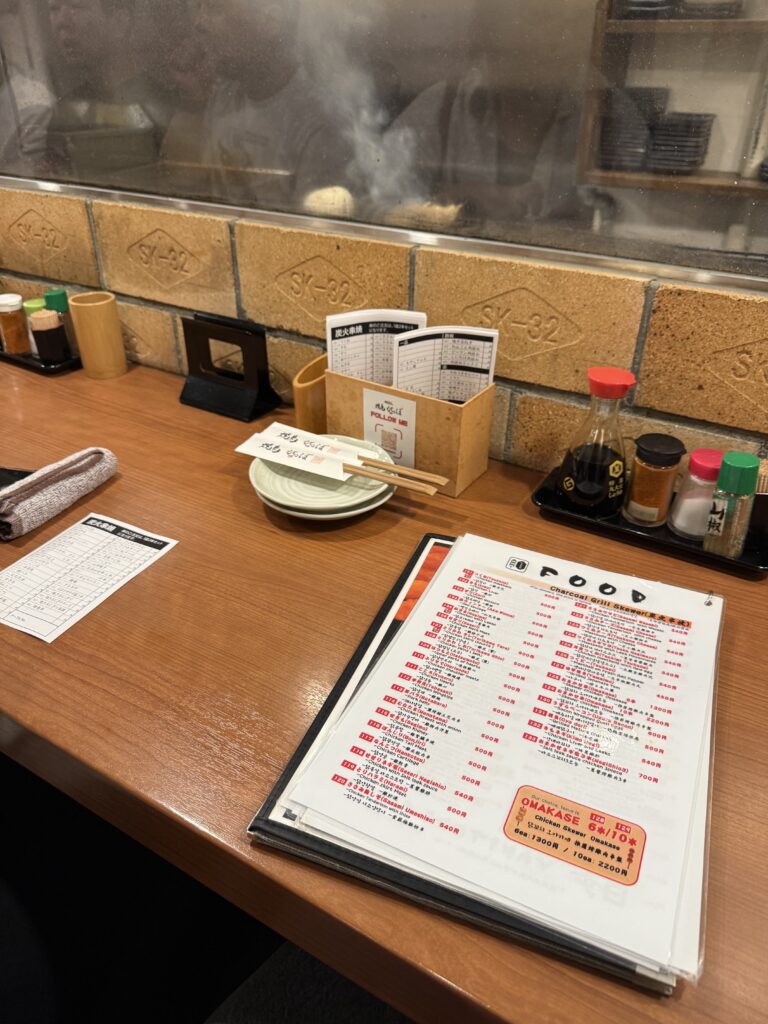 일본 오사카 신사이바시 번화가 심야 야키토리 맛집 5