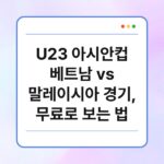 U23 아시안컵 베트남 vs 말레이시아 경기, 무료로 보는 법 3