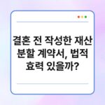 결혼 전 작성한 재산 분할 계약서, 법적 효력 있을까? 7
