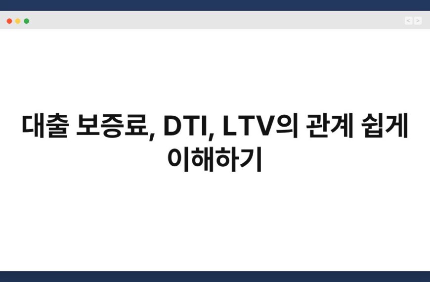 대출 보증료, DTI, LTV의 관계 쉽게 이해하기 2