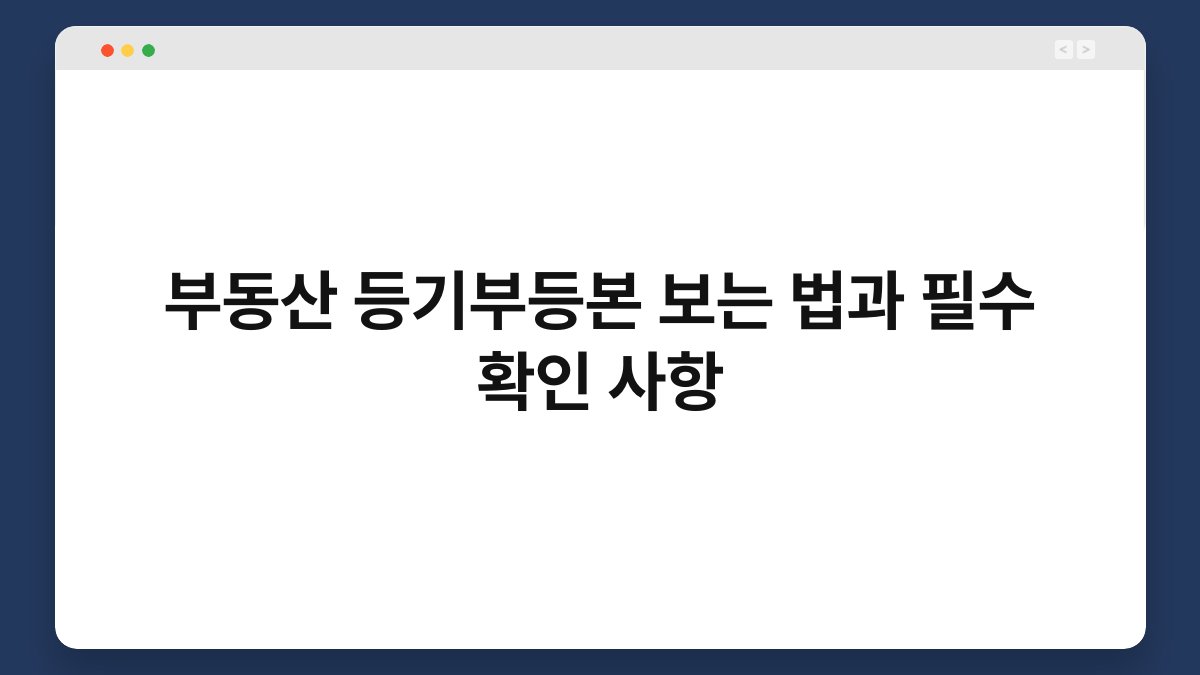 부동산 등기부등본 보는 법과 필수 확인 사항 1
