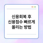 신용회복 후 신용점수 빠르게 올리는 방법 10