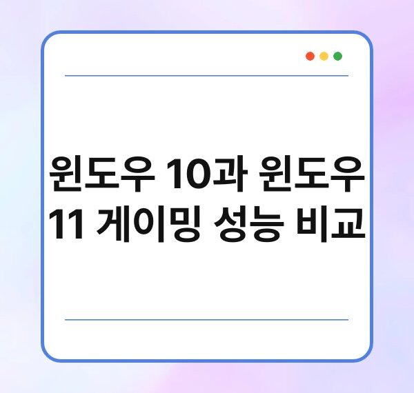 윈도우 10과 윈도우 11 게이밍 성능 비교