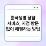흥국생명 상담 서비스, 지점 방문 없이 해결하는 방법 6