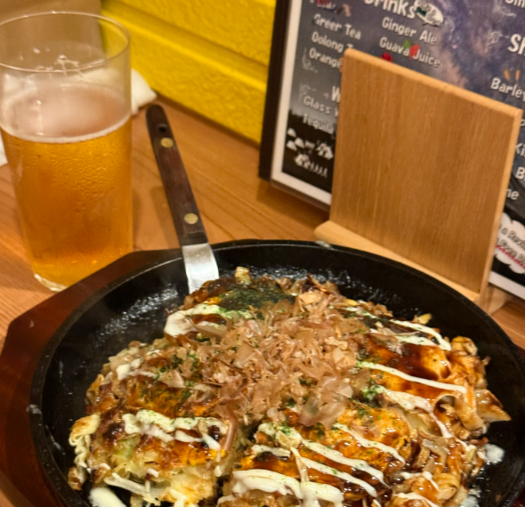 오사카 도톤보리 근처 웨이팅 오코노모야끼 맛집