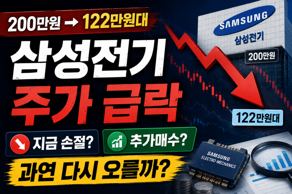 삼성전기 주가 122만 원대 급락, 지금 손절해야 할까? 다시 오를 가능성은? 2