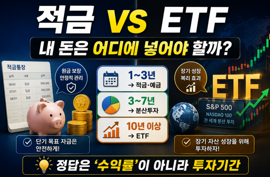 적금과 ETF, 어디에 돈을 넣어야 할까? 목적에 따라 나누는 방법