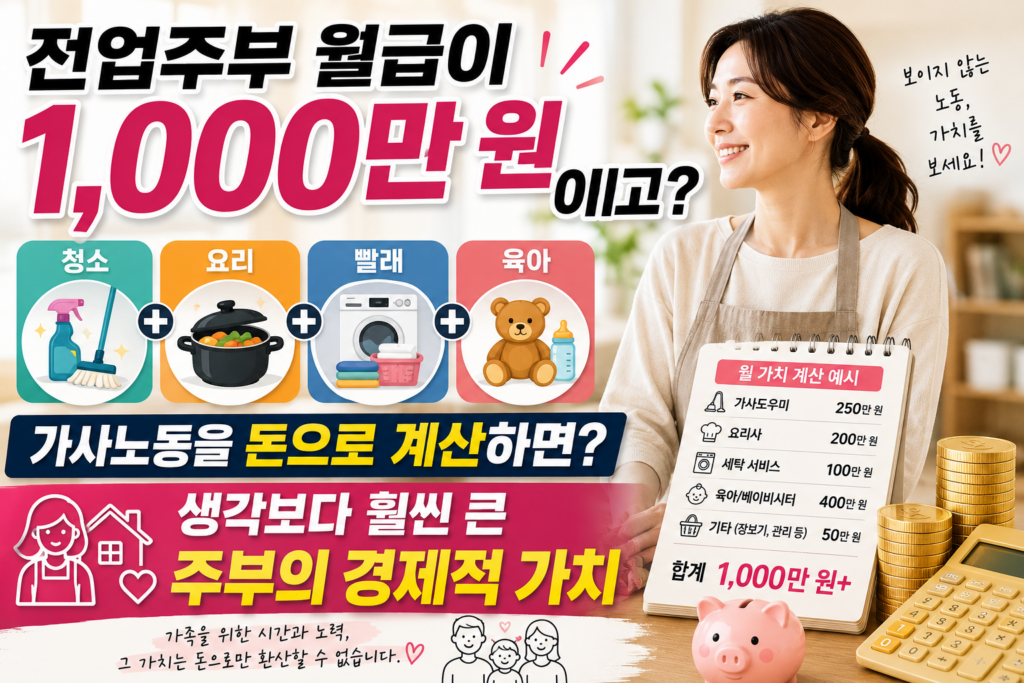 주부의 가사노동 가치, 정말 월 1,000만 원일까? 2