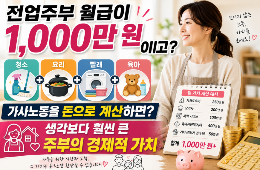 주부의 가사노동 가치, 정말 월 1,000만 원일까?