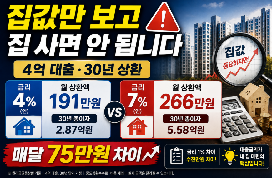 집값보다 대출금리를 먼저 봐야 하는 이유｜1% 차이가 수천만 원을 만든다