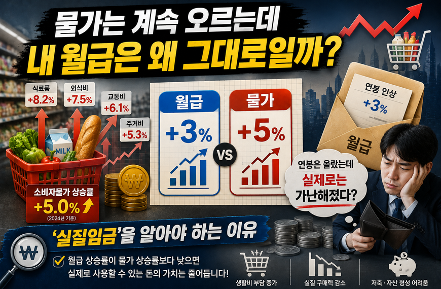 물가가 오르는데 내 월급은 왜 그대로일까? 실질임금으로 보는 월급의 진짜 가치