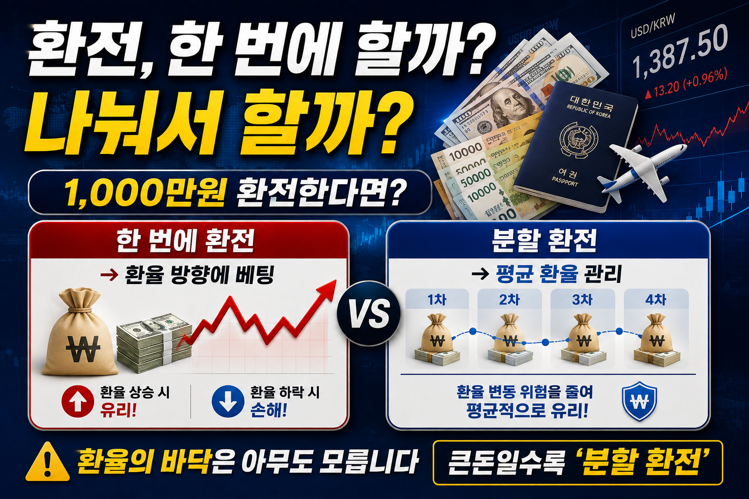 해외 여행 준비 환전은 한 번에 할까, 나눠서 할까? 환율 변동에 대응하는 현실적인 방법 1