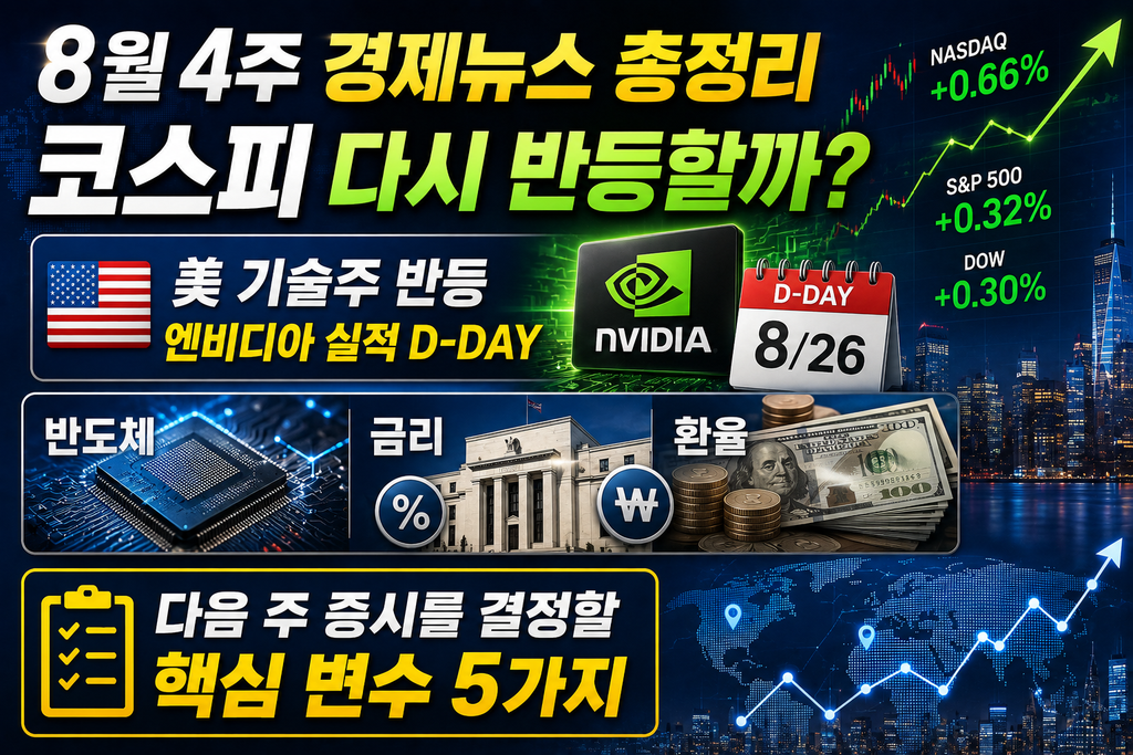8월 4주 경제 뉴스 핵심 정리|코스피·미국증시·환율, 다음 주는 어디를 봐야 할까? 2