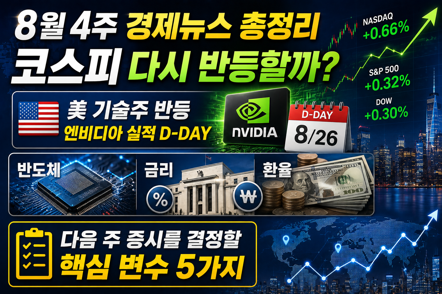 8월 4주 경제 뉴스 핵심 정리｜코스피·미국증시·환율, 다음 주는 어디를 봐야 할까? 1