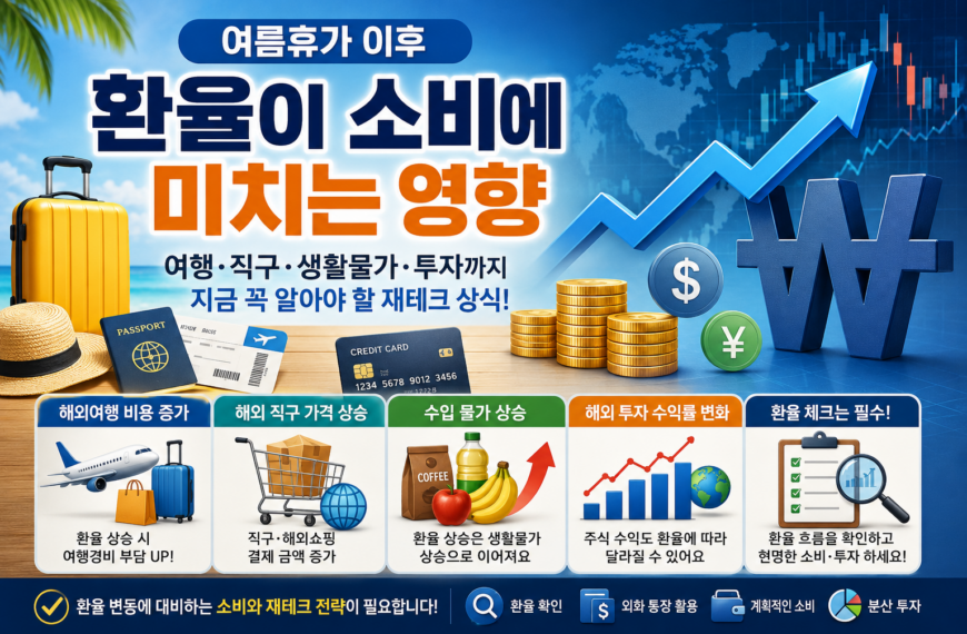 여름휴가 이후 환율이 소비에 미치는 영향, 지금 꼭 알아야 할 재테크 상식