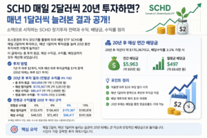 SCHD 배당 ETF 장기투자, 매일 2달러씩 20년 투자하면 얼마가 될까? 11
