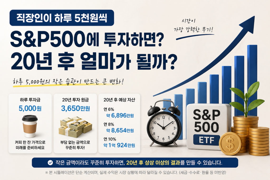 직장인이 하루 5천원씩 S&P500에 투자하면? 20년 후 금액 계산해봤습니다 2