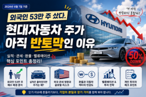 현대자동차 주가 아직 반토막인 이유 외국인 매수 53만 주 5