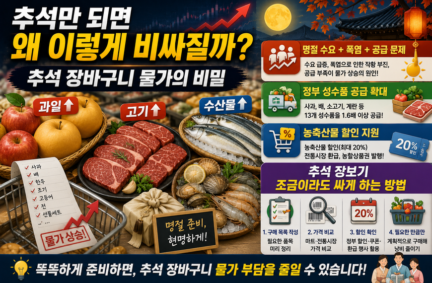 추석 장바구니 물가는 왜 오를까? 명절만 되면 과일·고기 가격이 비싸지는 이유