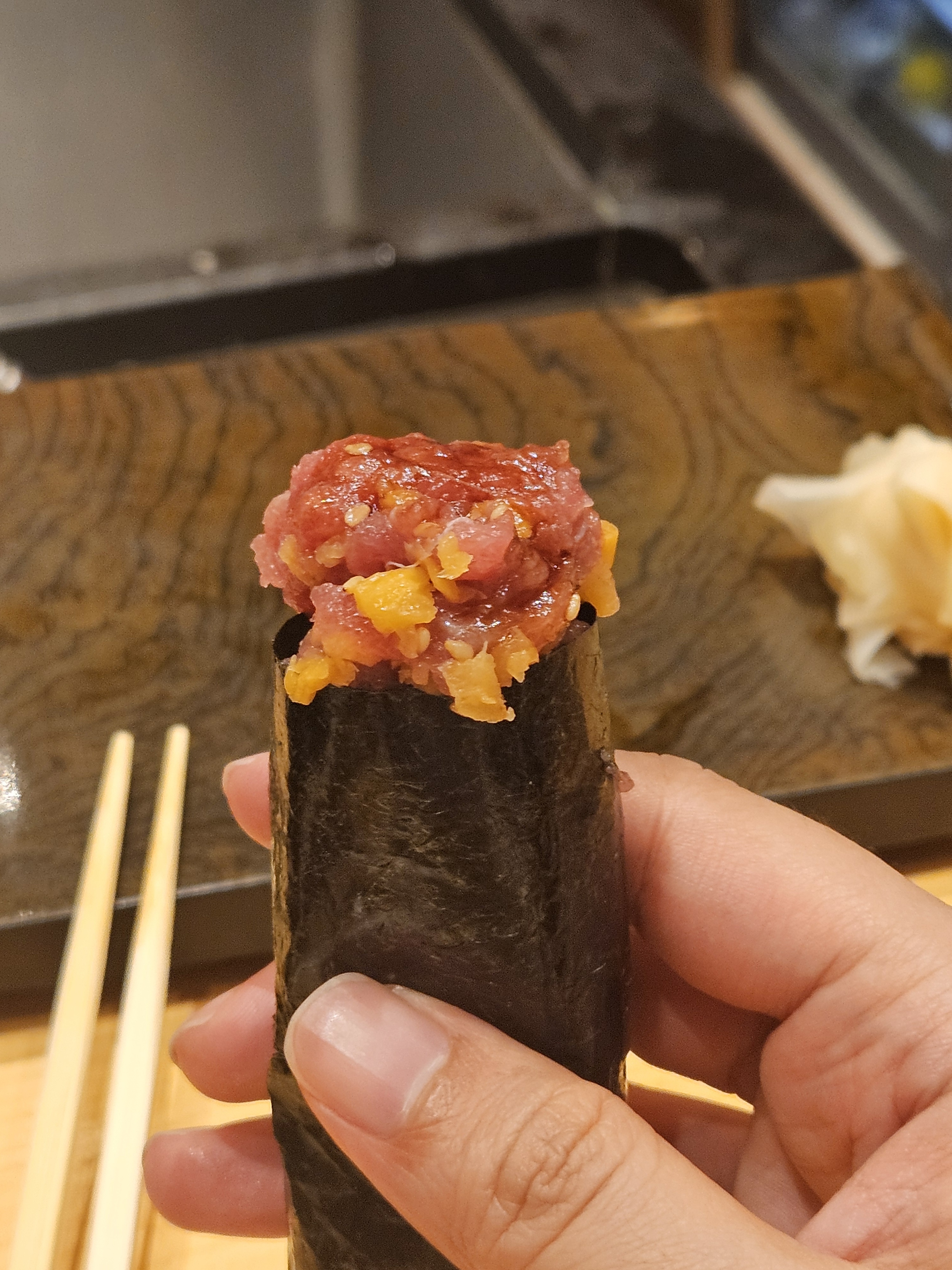 오노데라 본점 토로 단무지 손말이김밥